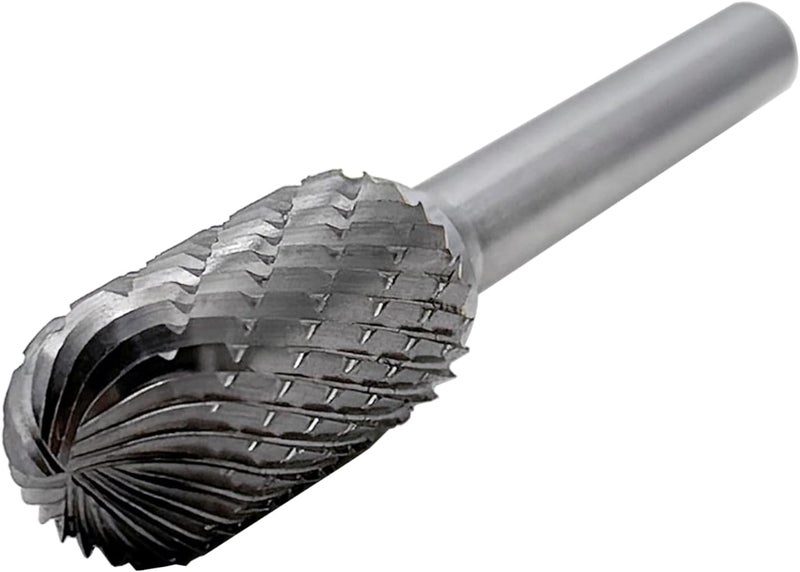 LU&MN Tungsten Carbide Burr Cylinder Shape SC-5 with Radius End Double Cut Rotary Burr File (1/2" Cutter Dia X 1"Cutter Length) with 1/4'' shank, by - Image 2